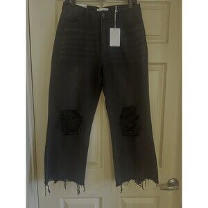 Vervet Leslie 90’s Vintage Flare Jeans Size 29 Distressed Black 100% Cotton NWT